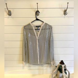 Never worn, size Small White House Black Market two piece sparkly shirt!